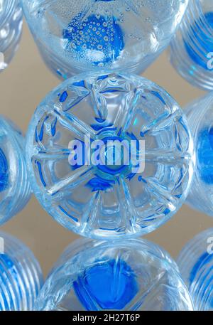 Close up photo of plastic bottles . Waste management concept. Stock Photo