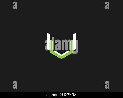 LETTERS VV LOGO DESIGN WITH NEGATIVE SPACE EFFECT FOR ILLUSTRATION USE Stock Vector