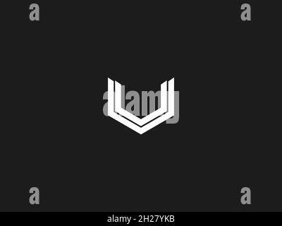 LETTERS VV LOGO DESIGN WITH NEGATIVE SPACE EFFECT FOR ILLUSTRATION USE Stock Vector