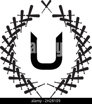 LETTER U LOGO DESIGN WITH NEGATIVE SPACE EFFECT FOR ILLUSTRATION USE Stock Vector