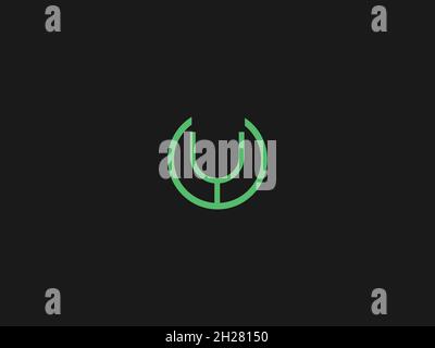 LETTERS UY LOGO DESIGN WITH NEGATIVE SPACE EFFECT FOR ILLUSTRATION USE Stock Vector