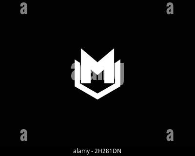 LETTERS VM LOGO DESIGN WITH NEGATIVE SPACE EFFECT FOR ILLUSTRATION USE Stock Vector
