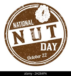 National nut day grunge rubber stamp on white background, vector illustration Stock Vector