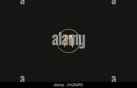 LETTERS AM LOGO DESIGN WITH NEGATIVE SPACE EFFECT FOR ILLUSTRATION USE Stock Vector