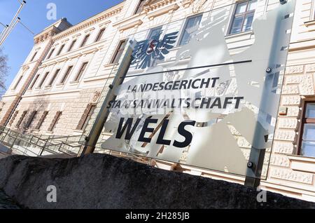 Das Gebäude der Staatsanwaltschaft und des Landesgerichtes in der Stadt Wels, Österreich - The building of the public prosecutor's office and the regi Stock Photo