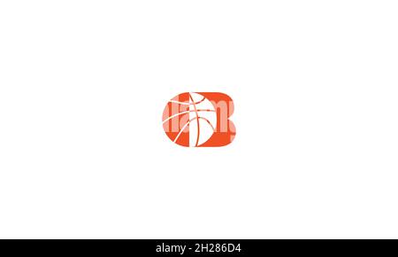 LETTER B LOGO WITH BASKETBALL ICON FOR ILLUSTRATION USE Stock Vector