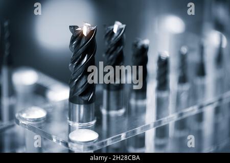 Drill bits of different sizes, close-up Stock Photo