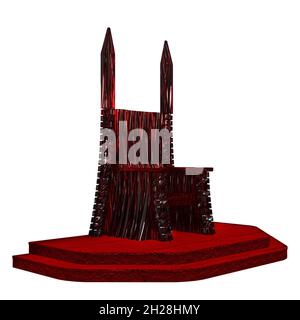 Red Glass Fantasy Throne, 3D Illustration, 3D Rendering Stock Photo