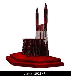 Red Glass Fantasy Throne, 3D Illustration, 3D Rendering Stock Photo