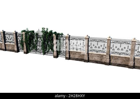 Fantasy Academy Wrought-Iron Gate, 3D illustration, 3D rendering Stock Photo