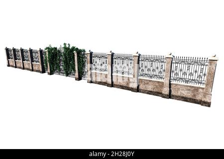 Fantasy Academy Wrought-Iron Gate, 3D illustration, 3D rendering Stock Photo