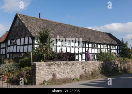 Former 18th century barn in Castle Close converted to dwellings, Eardisley, Herefordshire Stock Photo