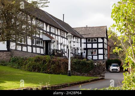 Former 18th century barn in Castle Close converted to dwellings, Eardisley, Herefordshire Stock Photo