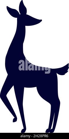 cute deer silhoutte Stock Vector