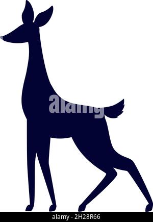 deer silhoutte illustration Stock Vector