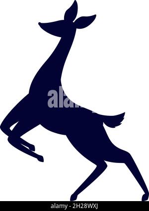 beautiful deer silhoutte Stock Vector