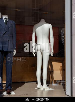 Window of Richard James, gentlemen's tailor's shop in Savile Row, London Stock Photo