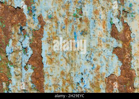 iron doors in the foreground rusty and useless Stock Photo