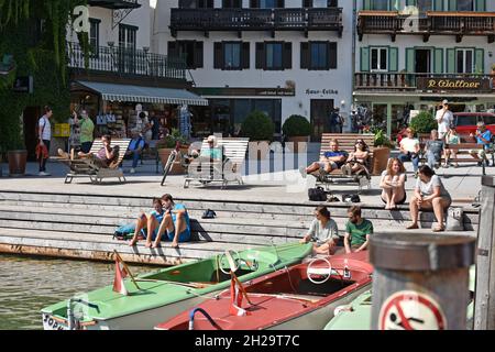 Sankt Wolfgang am Wolfgangsee, Bezirk Gmunden, Salzkammergut, Oberösterreich, Österreich, Europa - Sankt Wolfgang on Lake Wolfgangsee, Gmunden distric Stock Photo