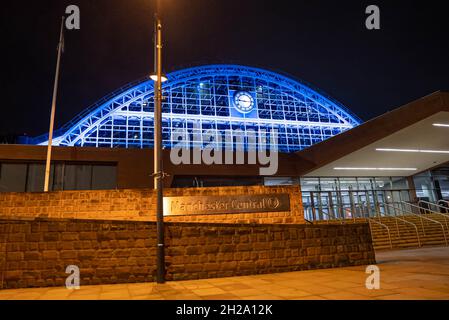 Night view of the Manchester Central Convention Complex. Stock Photo