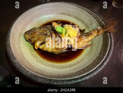 Golden Eye Snapper Simmered in Soy Sauce Stock Image - Image of dishes,  cooked: 168190075