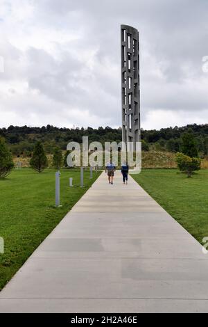 Shanksville, Pennsylvania, USA. The Tower of Voices that provides a gateway to the Flight 93 National Memorial. Stock Photo