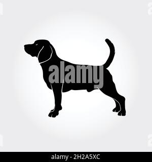 Vector Beagle Dog Silhouette. I realy hope you’ll enjoy this dog silhouette. Stock Vector