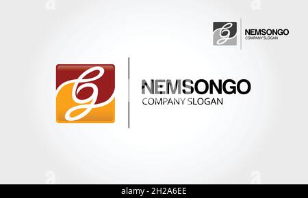 Enem Songo numeric Logo Template. Creative number logo square 2.0 for Your Company. Stock Vector