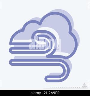 Icon Wind - Two Tone Style - Simple illustration, Editable stroke, Design template vector, Good for prints, posters, advertisements, announcements, in Stock Vector