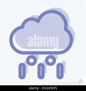 Icon Rainfall - Two Tone Style - Simple illustration, Editable stroke, Design template vector, Good for prints, posters, advertisements, announcements Stock Vector