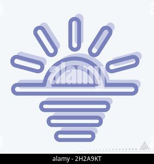 Icon Sunrise - Two Tone Style - Simple illustration, Editable stroke, Design template vector, Good for prints, posters, advertisements, announcements, Stock Vector