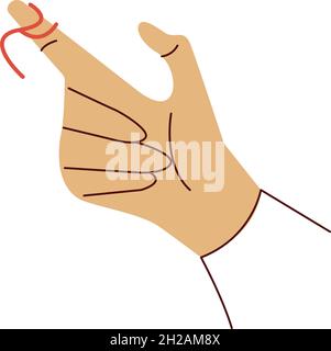 hand with red tape Stock Vector