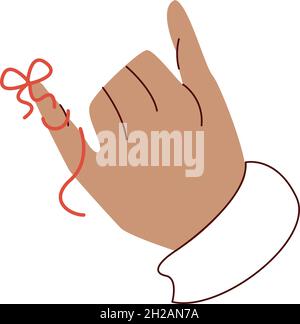 hand with red rope Stock Vector