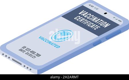 vaccine passport in smartphone Stock Vector