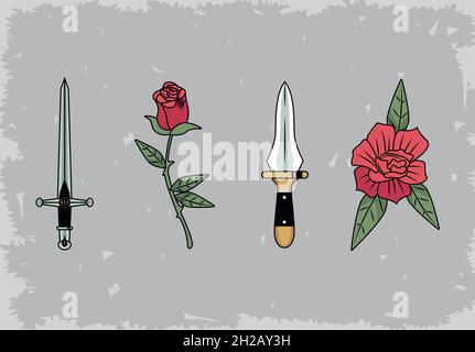 wild love four icons Stock Vector