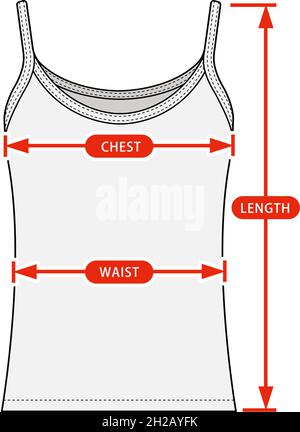 Clothing size chart vector illustration ( Woman camisole dress Stock Vector  Image & Art - Alamy