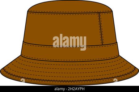 Bucket hat template vector illustration Stock Vector