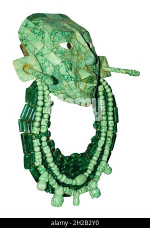 Native mayan ceremonial mask made of jade Stock Photo