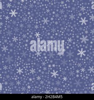 White snowflake seamless pattern on purple background, geometric snowflake simple design Stock Photo