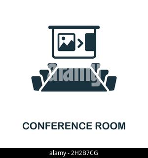 Conference Room icon. Monochrome sign from corporate development collection. Creative Conference Room icon illustration for web design, infographics Stock Vector