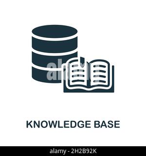 Knowledge Base icon. Monochrome sign from customer relationship collection. Creative Knowledge Base icon illustration for web design, infographics and Stock Vector