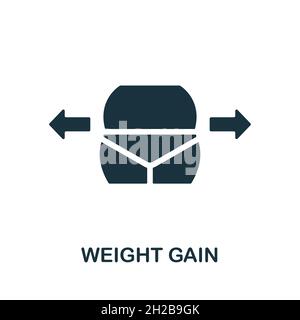 Weight Gain icon. Monochrome sign from diet collection. Creative Weight Gain icon illustration for web design, infographics and more Stock Vector