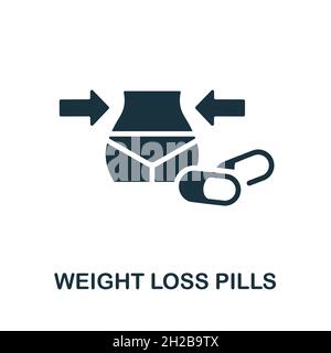 Weight Loss Pills icon. Monochrome sign from diet collection. Creative Weight Loss Pills icon illustration for web design, infographics and more Stock Vector