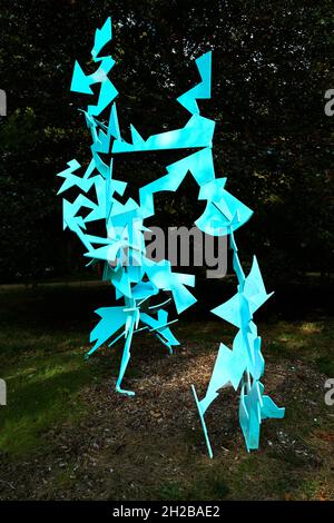 Abstract modern art in the sculpture garden at Burghley House, Stamford, England. Stock Photo