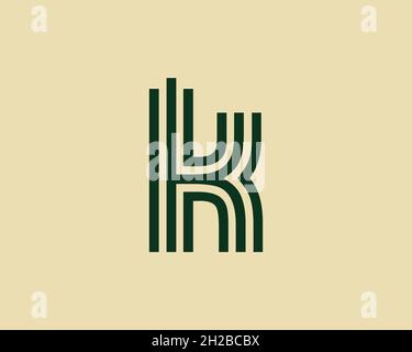 Creative letter K graphic lines alphabet icon/logo design Stock Vector