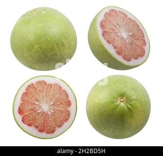 Grape fruit or Pomelo fruit isolated on white background Stock Photo