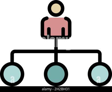 Remarketing scheme icon. Outline remarketing scheme vector icon color flat isolated Stock Vector