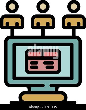 Remarketing network icon. Outline remarketing network vector icon color flat isolated Stock Vector