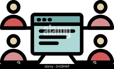 Remarketing icon. Outline remarketing vector icon color flat isolated Stock Vector