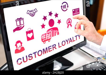 Customer loyalty concept shown on a computer screen Stock Photo